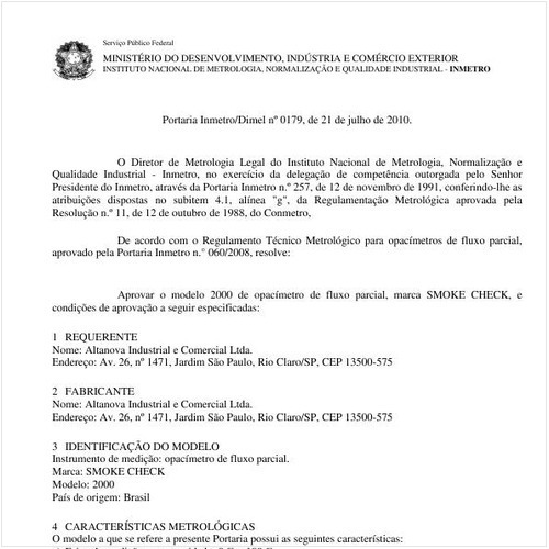 Portaria INMETRO/DIMEL 179:2010 - Situação: Revisto