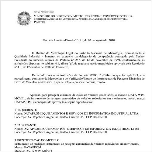 Portaria INMETRO/DIMEL 191:2010 - Situação: Revisto