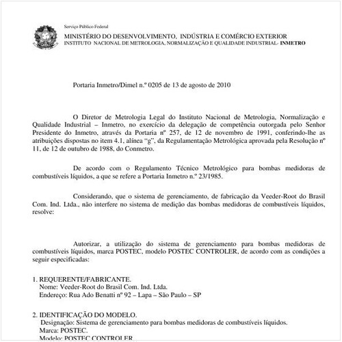 Portaria INMETRO/DIMEL 205:2010 - Situação: Revogado
