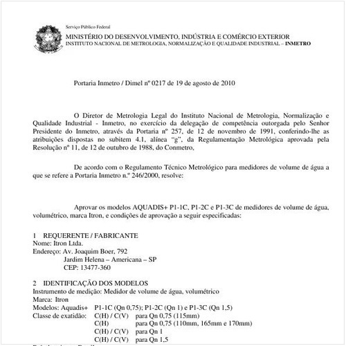 Portaria INMETRO/DIMEL 217:2010 - Situação: Revisto
