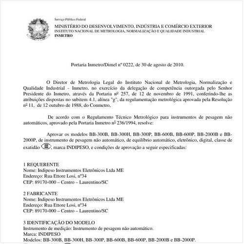 Portaria INMETRO/DIMEL 222:2010 - Situação: Revisto