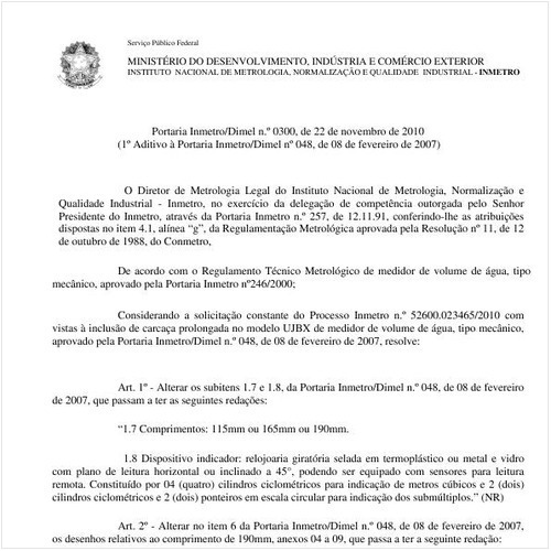 Portaria INMETRO/DIMEL 300:2010 - Situação: Em vigor