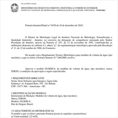 Portaria INMETRO/DIMEL 330:2010 - Situação: Revisto