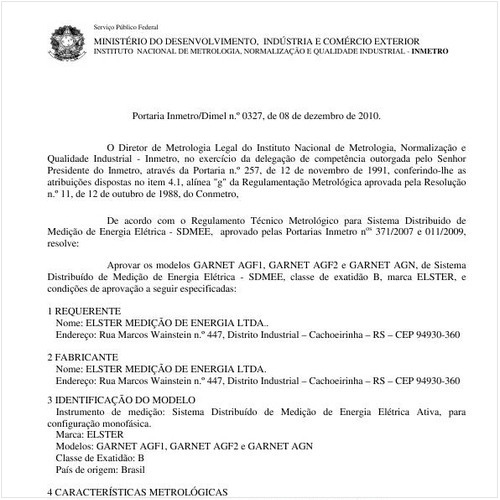 Portaria INMETRO/DIMEL 327:2010 - Situação: Revisto