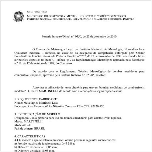 Portaria INMETRO/DIMEL 350:2010 - Situação: Revogado