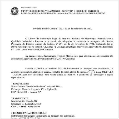 Portaria INMETRO/DIMEL 353:2010 - Situação: Prazo de validade expirado