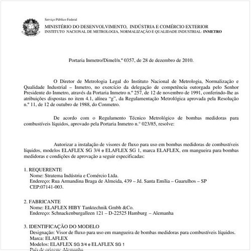 Portaria INMETRO/DIMEL 357:2010 - Situação: Revogado