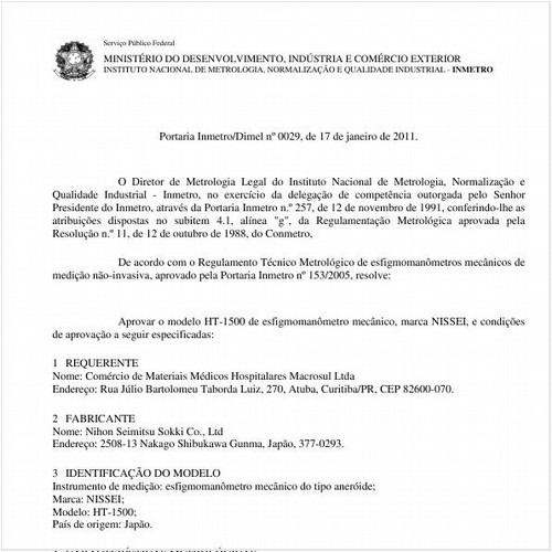 Portaria INMETRO/DIMEL 29:2011 - Situação: Revisto