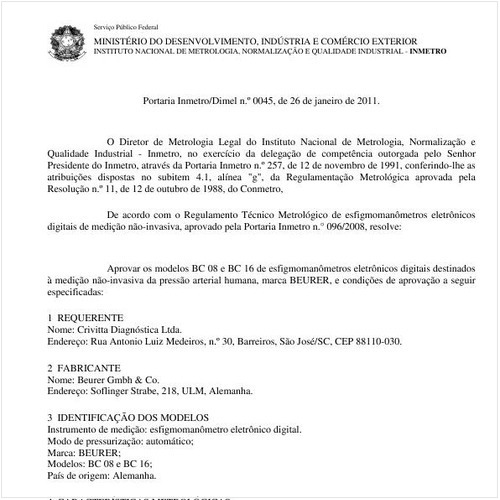 Portaria INMETRO/DIMEL 45:2011 - Situação: Em vigor