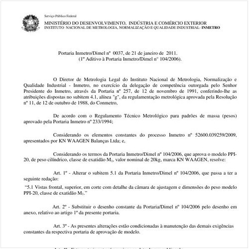 Portaria INMETRO/DIMEL 37:2011 - Situação: Revisto