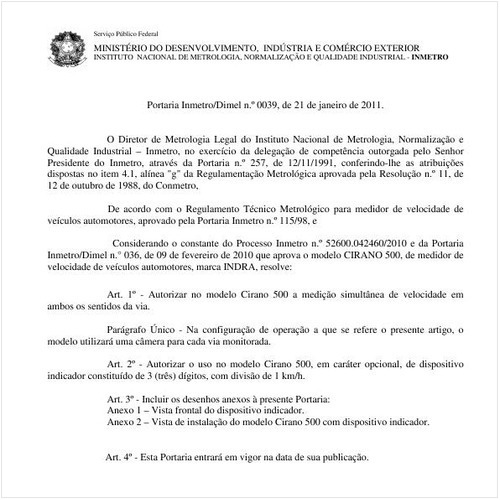 Portaria INMETRO/DIMEL 39:2011 - Situação: Revisto