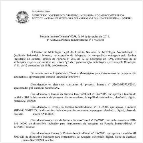 Portaria INMETRO/DIMEL 58:2011 - Situação: Revisto