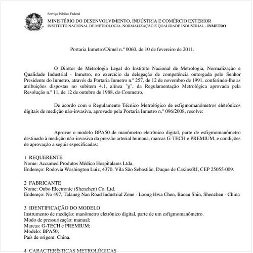 Portaria INMETRO/DIMEL 60:2011 - Situação: Revisto