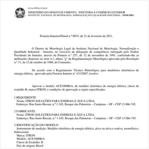 Portaria INMETRO/DIMEL 74:2011 - Situação: Revisto