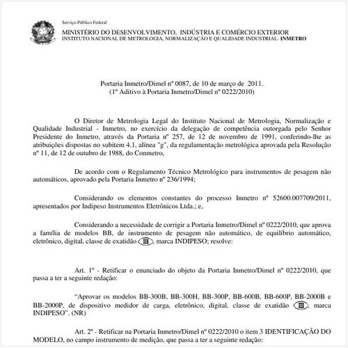 Portaria INMETRO/DIMEL 87:2011 - Situação: Revisto