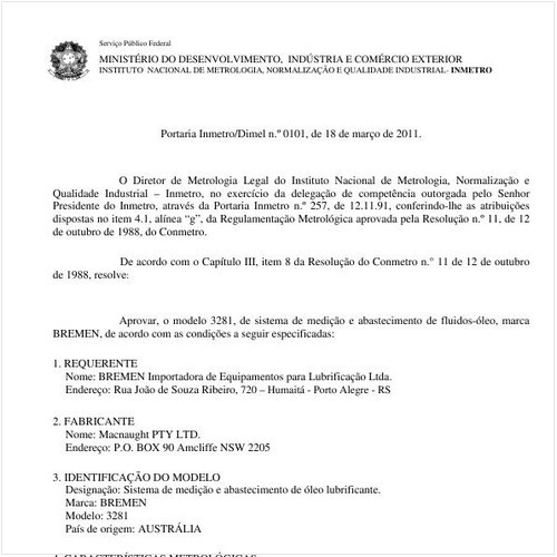 Portaria INMETRO/DIMEL 101:2011 - Situação: Revogado