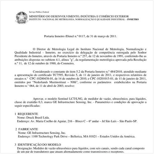 Portaria INMETRO/DIMEL 117:2011 - Situação: Em vigor