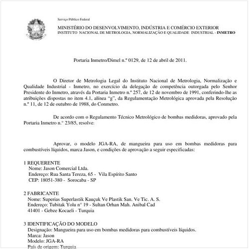Portaria INMETRO/DIMEL 129:2011 - Situação: Em vigor