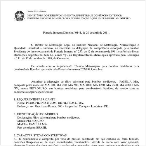 Portaria INMETRO/DIMEL 141:2011 - Situação: Revogado