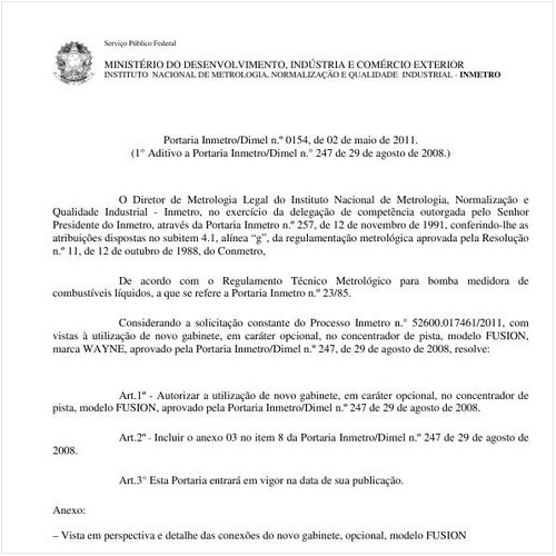 Portaria INMETRO/DIMEL 154:2011 - Situação: Em vigor