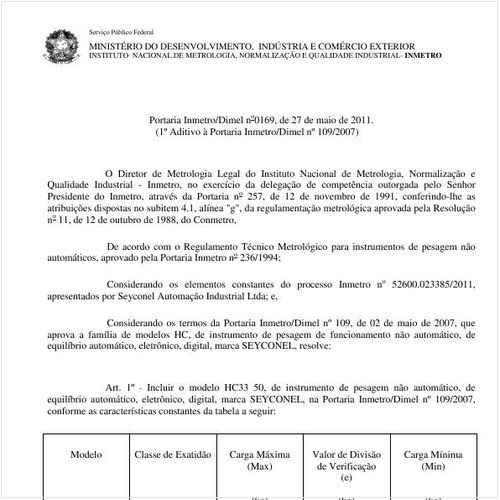 Portaria INMETRO/DIMEL 169:2011 - Situação: Revisto