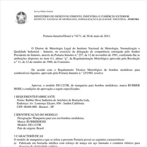Portaria INMETRO/DIMEL 171:2011 - Situação: Em vigor