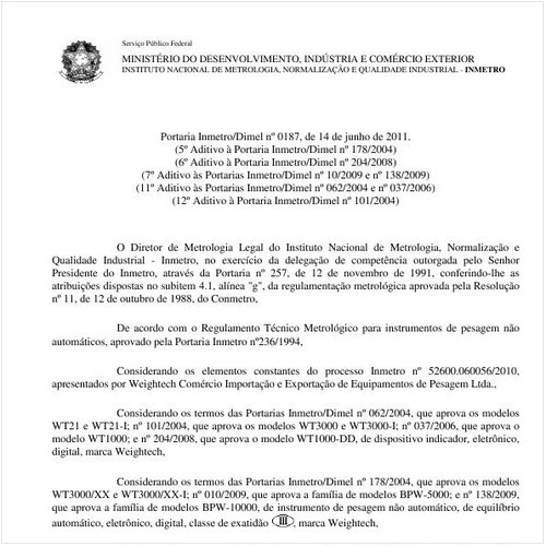 Portaria INMETRO/DIMEL 187:2011 - Situação: Revisto