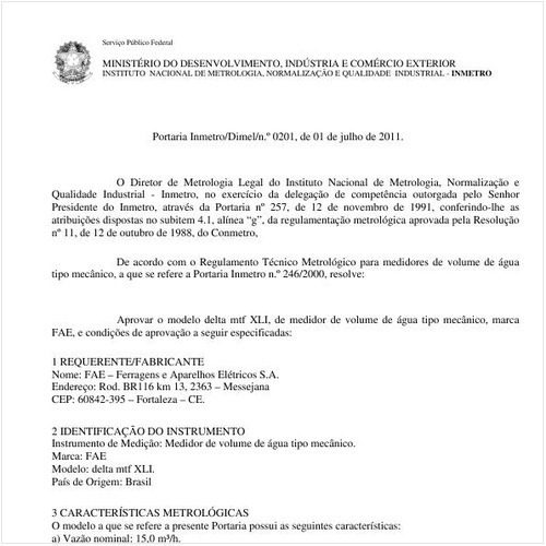Portaria INMETRO/DIMEL 201:2011 - Situação: Revisto