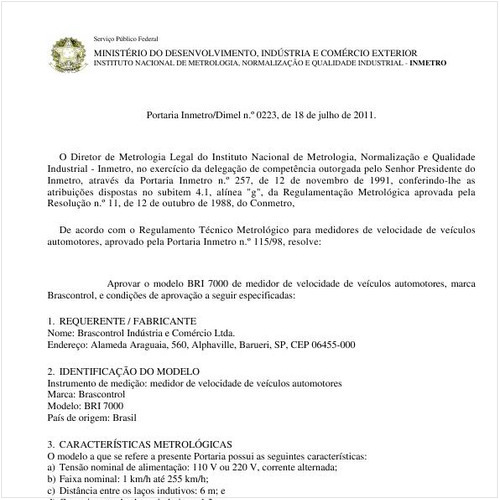 Portaria INMETRO/DIMEL 223:2011 - Situação: Revisto