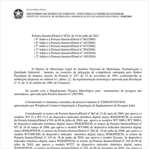 Portaria INMETRO/DIMEL 224:2011 - Situação: Revisto