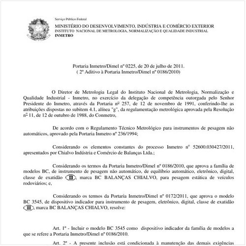 Portaria INMETRO/DIMEL 225:2011 - Situação: Revisto