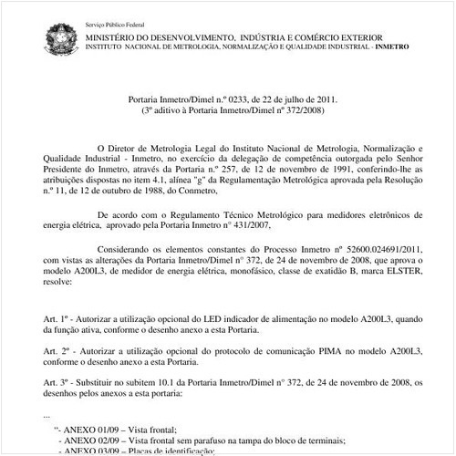 Portaria INMETRO/DIMEL 233:2011 - Situação: Revisto