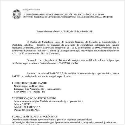 Portaria INMETRO/DIMEL 239:2011 - Situação: Revisto