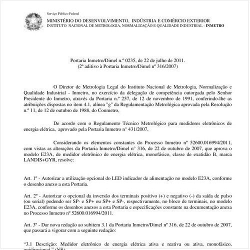 Portaria INMETRO/DIMEL 235:2011 - Situação: Revisto