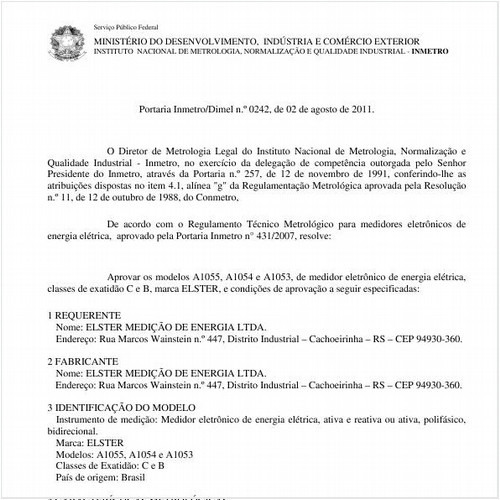 Portaria INMETRO/DIMEL 242:2011 - Situação: Revisto