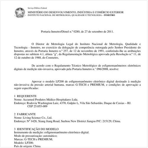 Portaria INMETRO/DIMEL 280:2011 - Situação: Revisto