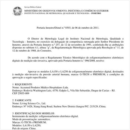 Portaria INMETRO/DIMEL 303:2011 - Situação: Revisto