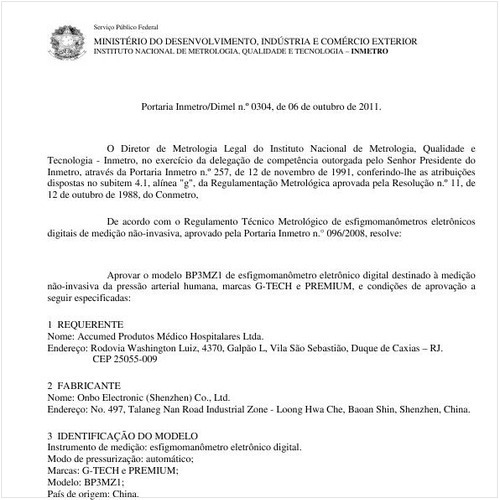 Portaria INMETRO/DIMEL 304:2011 - Situação: Revisto