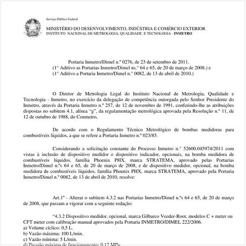 Portaria INMETRO/DIMEL 276:2011 - Situação: Revisto