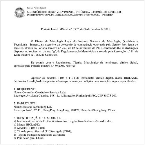 Portaria INMETRO/DIMEL 302:2011 - Situação: Revisto