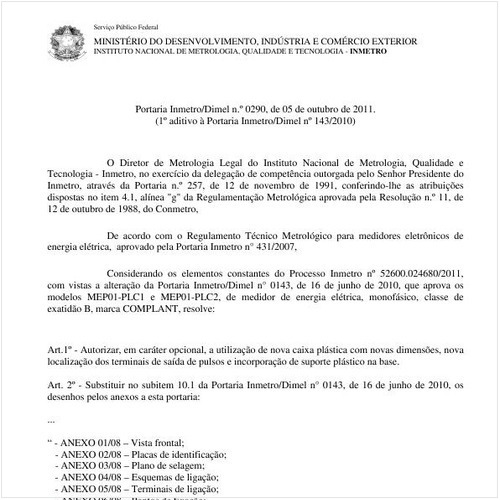 Portaria INMETRO/DIMEL 290:2011 - Situação: Revisto