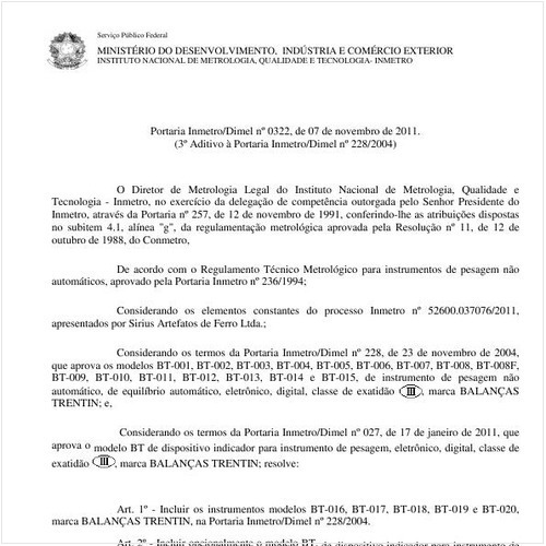 Portaria INMETRO/DIMEL 322:2011 - Situação: Revisto