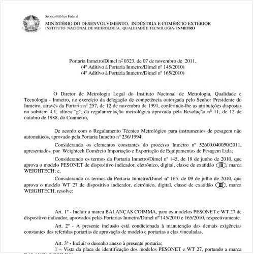 Portaria INMETRO/DIMEL 323:2011 - Situação: Revisto