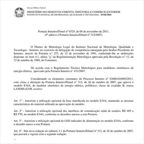 Portaria INMETRO/DIMEL 324:2011 - Situação: Revisto