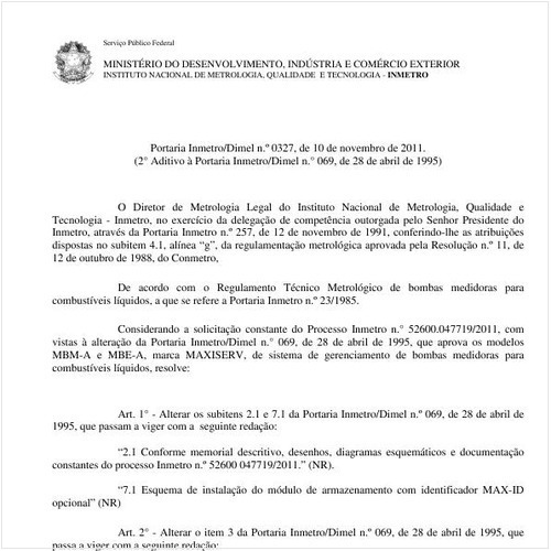 Portaria INMETRO/DIMEL 327:2011 - Situação: Revogado