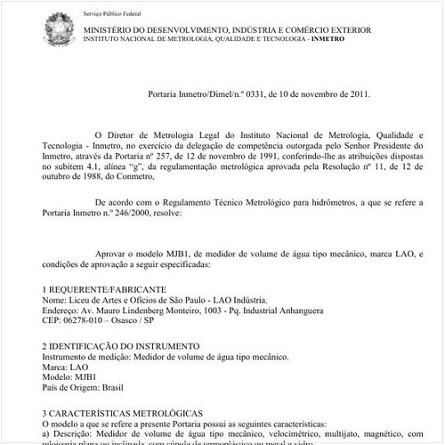 Portaria INMETRO/DIMEL 331:2011 - Situação: Revisto