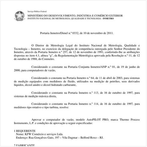 Portaria INMETRO/DIMEL 332:2011 - Situação: Em vigor