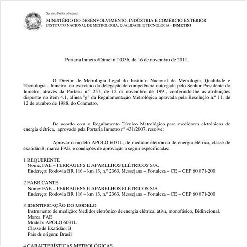 Portaria INMETRO/DIMEL 336:2011 - Situação: Revisto