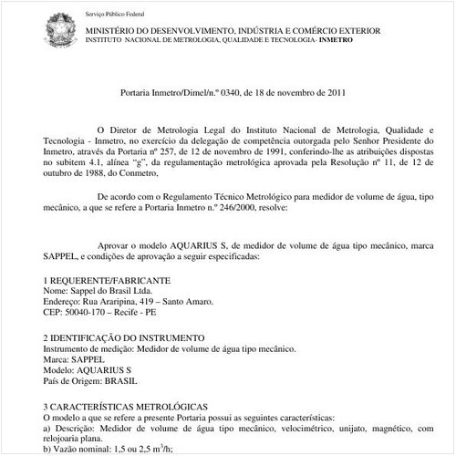 Portaria INMETRO/DIMEL 340:2011 - Situação: Revisto