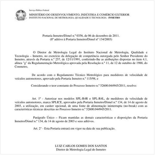 Portaria INMETRO/DIMEL 356:2011 - Situação: Revisto